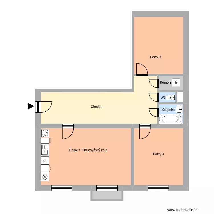 Opavsk&aacute; 821 byt 10. Floor plan with 