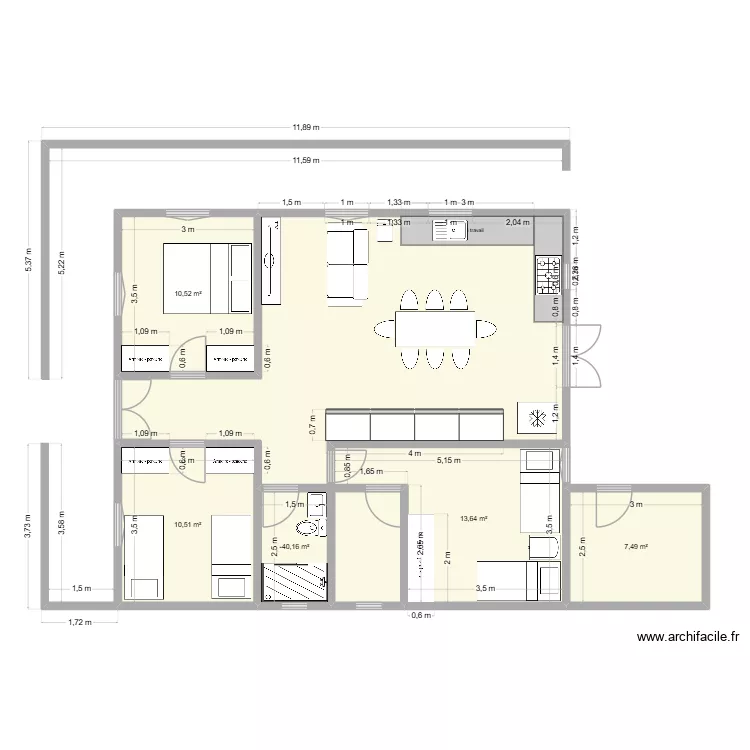 ovejas. Floor plan with 5  and 46 m²