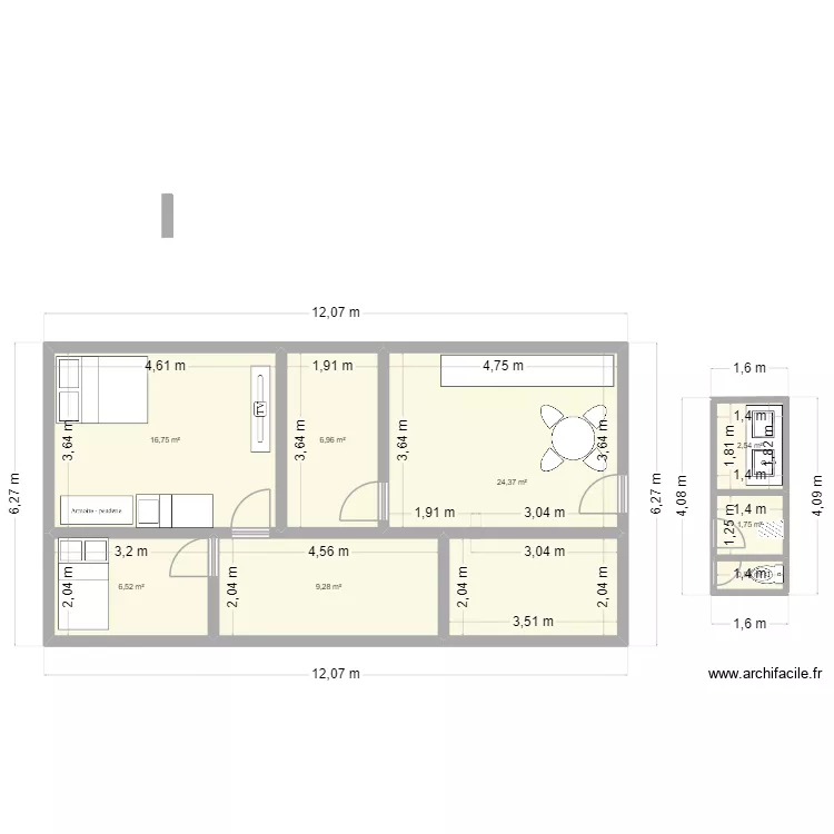 3333344444. Floor plan with 8  and 69 m²