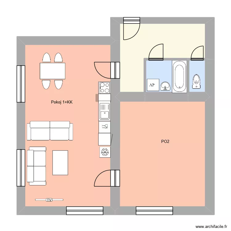 Hlavn&iacute; tř&iacute;da 301 byt 6-Hav&iacute;řov FINAL. Floor plan with 