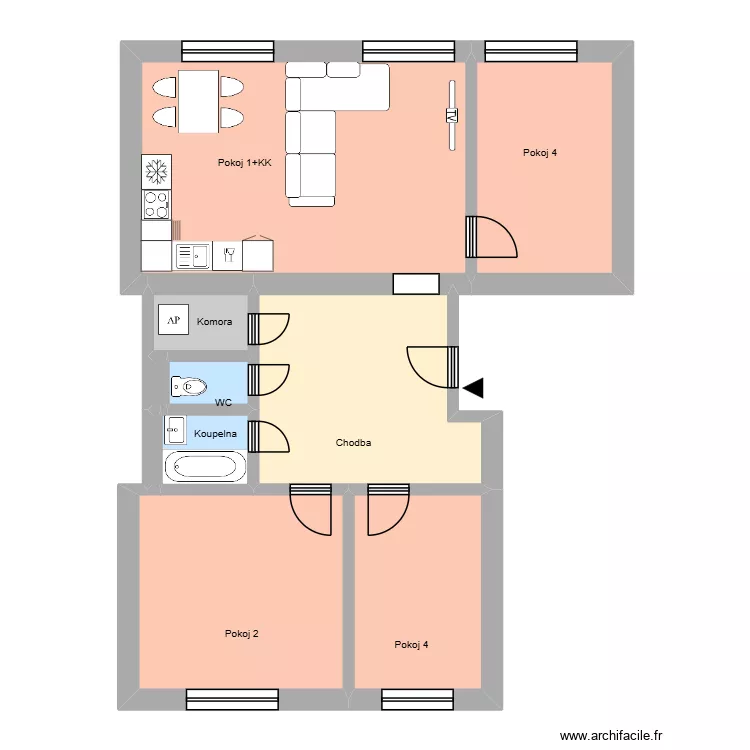 Hlavn&iacute; tř&iacute;da 173 byt 6 HA. Floor plan with 14  and 205 m²