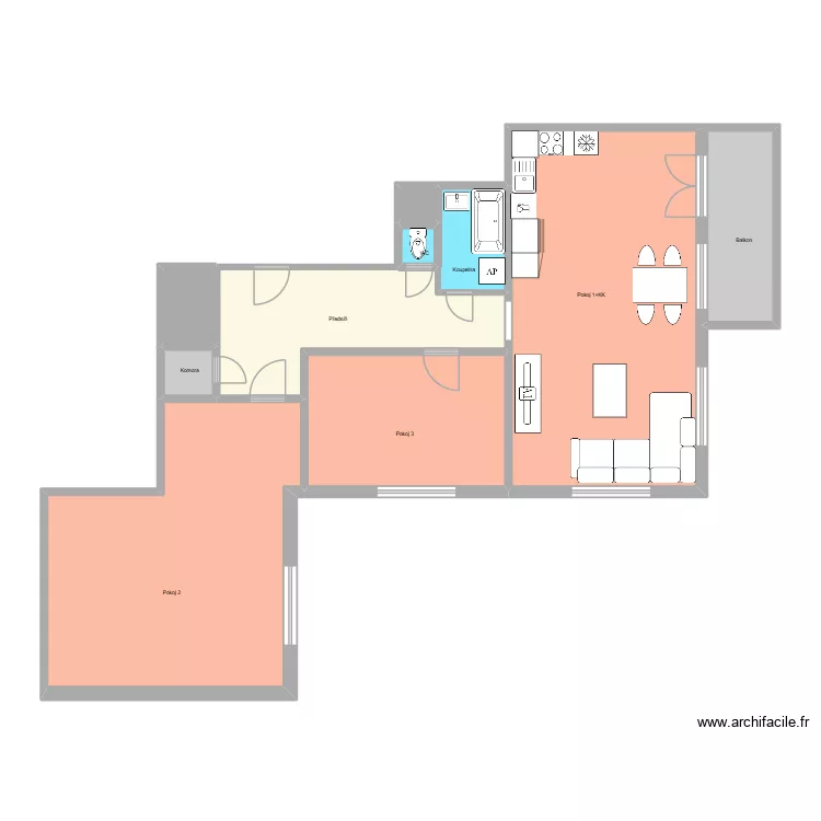 17.listopadu 593 byt 20. Floor plan with 