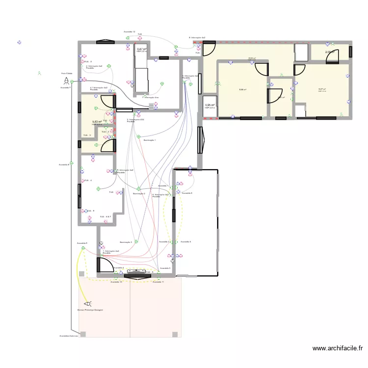 S&Atilde;O GABRIEL. El&eacute;trica. Floor plan with 8  and 39 m²