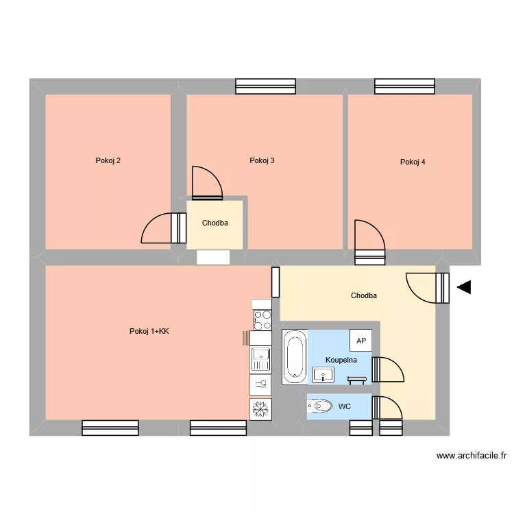Na N&aacute;břež&iacute; 11 byt 7 HA. Floor plan with 13  and 208 m²
