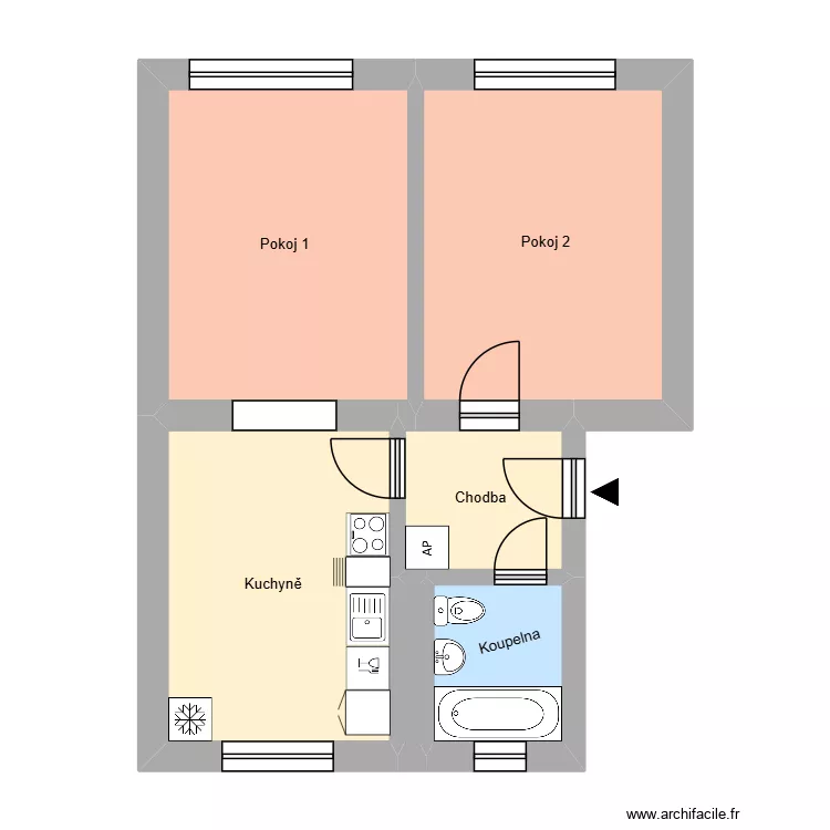 Sportovn&iacute; 2172, byt 1. Floor plan with 10  and 170 m²