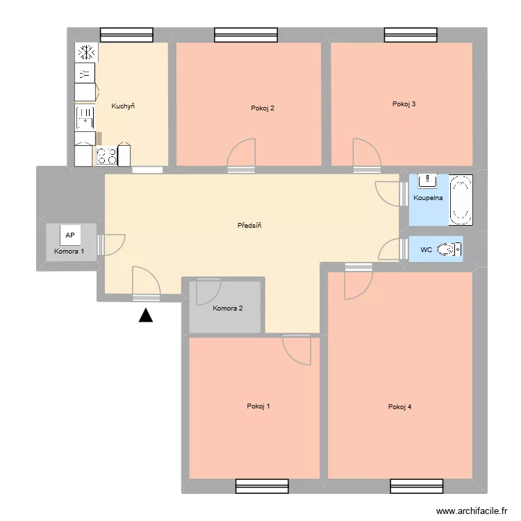 Hlavn&iacute; tř&iacute;da 706 byt 6. Floor plan with 16  and 240 m²
