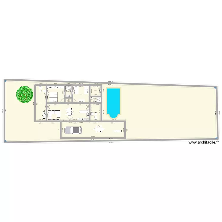 gui house. Floor plan with 11  and 843 m²