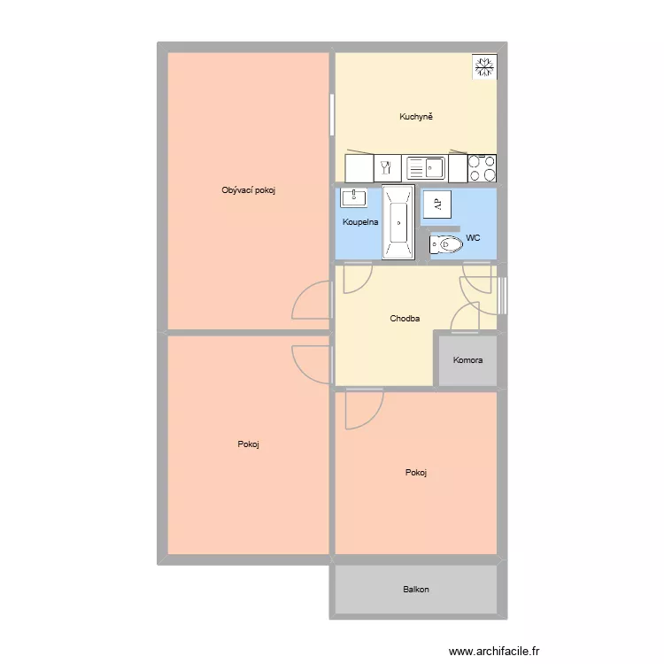 I.P.Pavlova 277 byt 8  FM. Floor plan with 