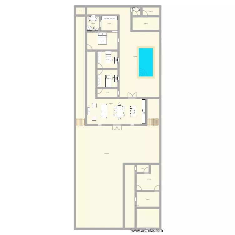 casa 1. Floor plan with 17  and 425 m²