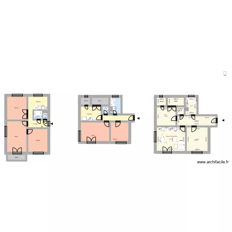 Slav&iacute;čkova 2346 byt 6  původn&iacute; stav. Floor plan with 