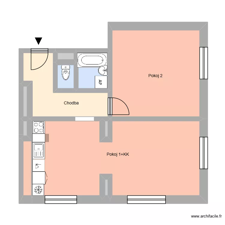 Budovatelsk&aacute; 469 byt 4. Floor plan with 