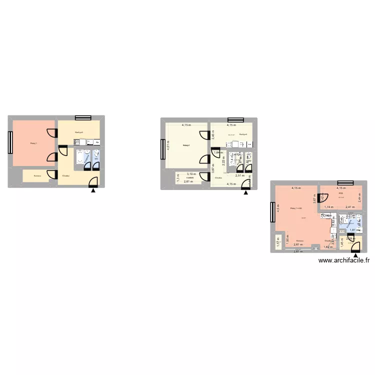 V&yacute;stavn&iacute; 2305, byt 1 var 2+KK. Floor plan with 