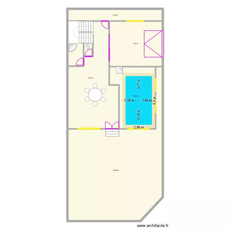 Chakhani. Floor plan with 5  and 243 m²