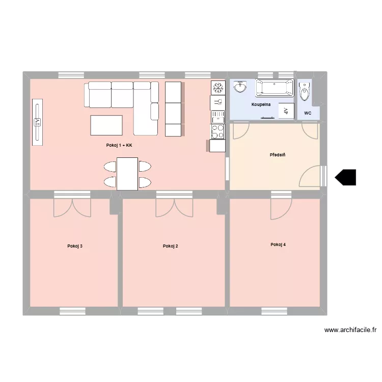 U Stromovky 265 byt 4 HA. Floor plan with 10  and 90 m²