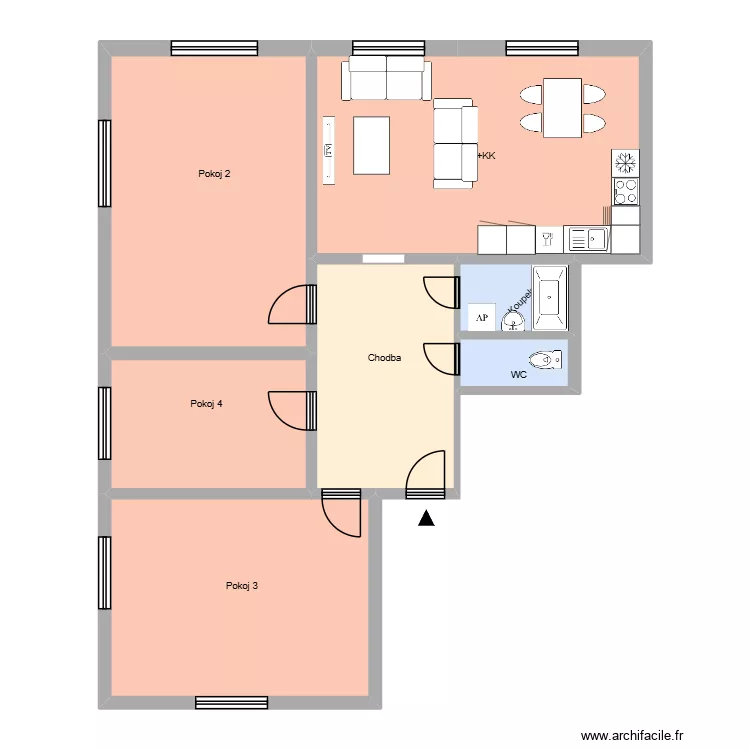 Hlavn&iacute; tř&iacute;da 678 byt 5. Floor plan with 