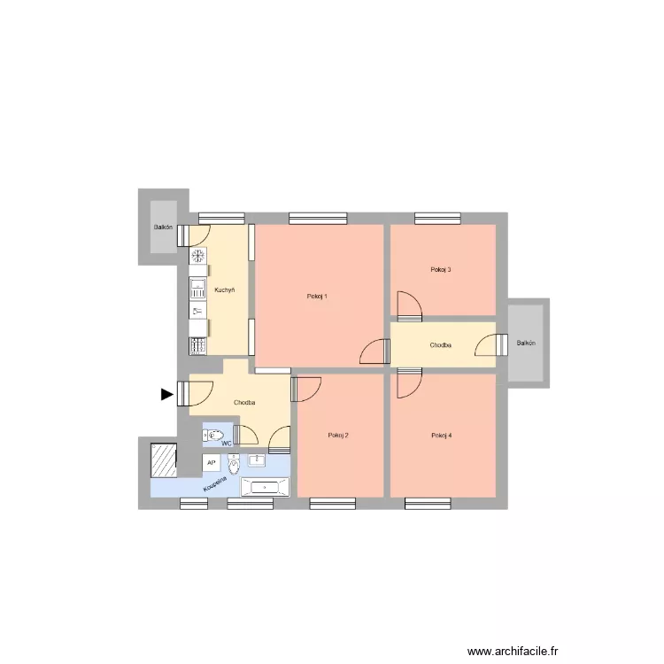 Gregorova 487 byt 12. Floor plan with 