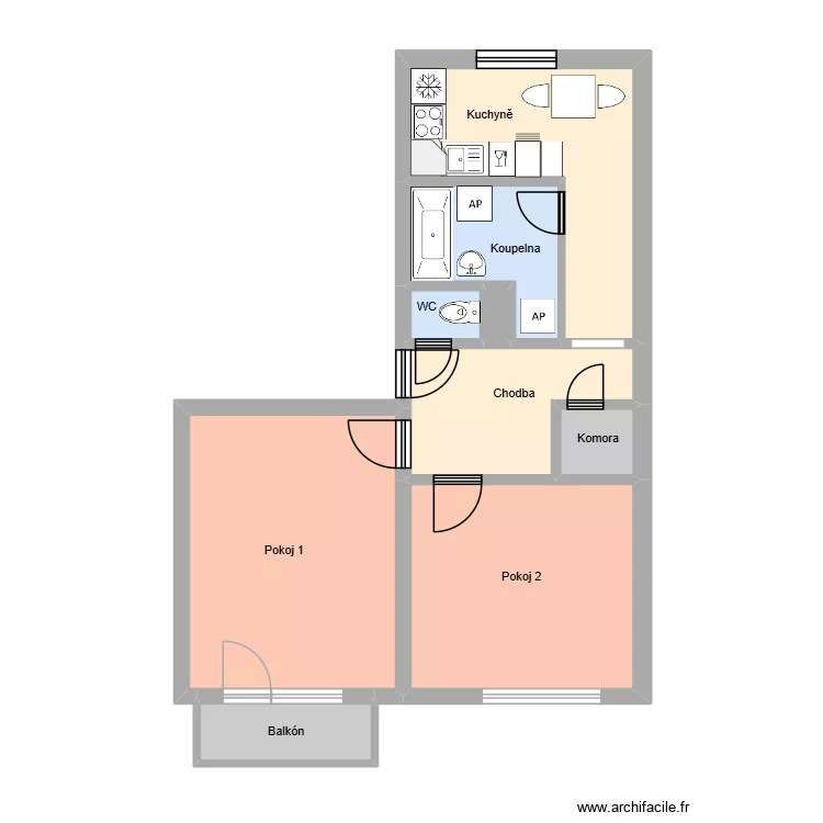 I.P.Pavlova 282 byt 11. Floor plan with 