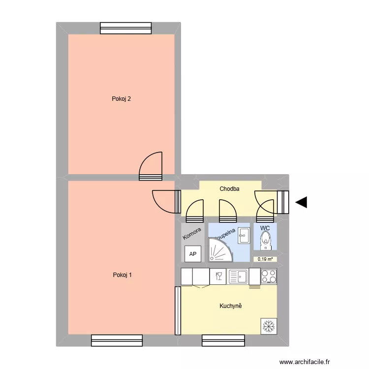 Krasnoarmějců 2071 byt 10. Floor plan with 14  and 178 m²