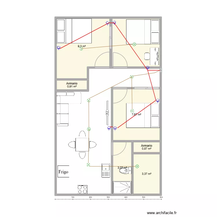 carlos. Floor plan with 7  and 32 m²