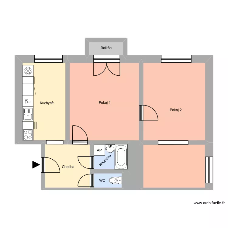 17. listopadu 748, byt 9. Floor plan with 13  and 180 m²