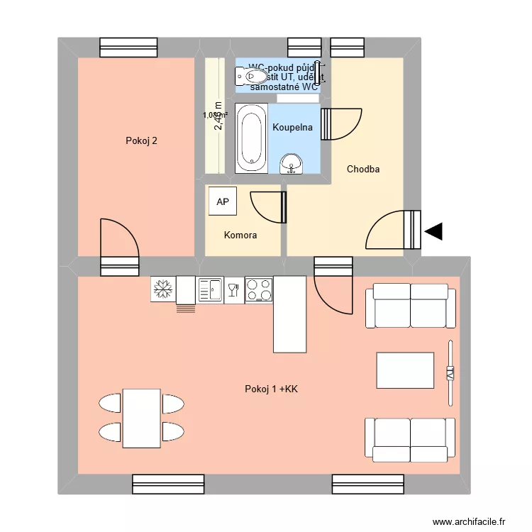 Al&scaron;ova 191 byt 4 HA. Floor plan with 