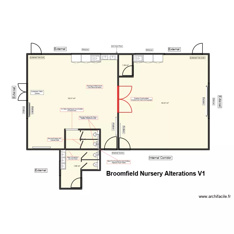 BRO Y1 Class. Floor plan with 5 Rooms and 121 m²