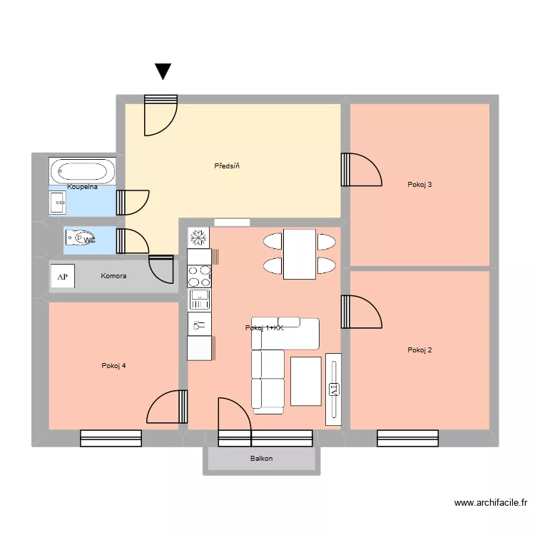 Radničn&iacute; 650 byt 8 HA. Floor plan with 14  and 203 m²