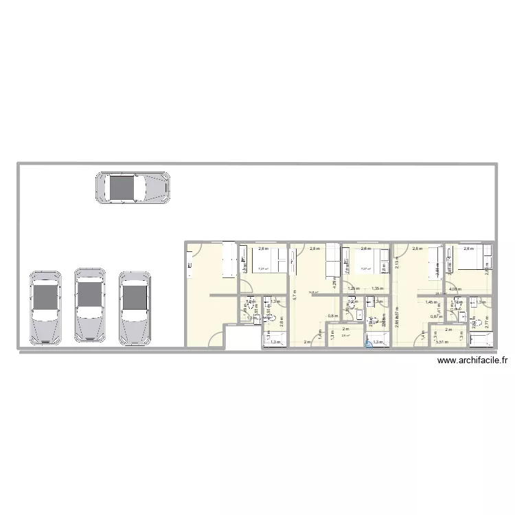 Casa paraty. Floor plan with 9  and 75 m²