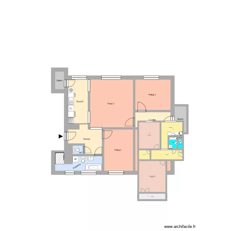 Zkou&scaron;ka. Floor plan with 