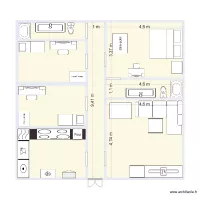 plano tecno pasillo 1m puertas