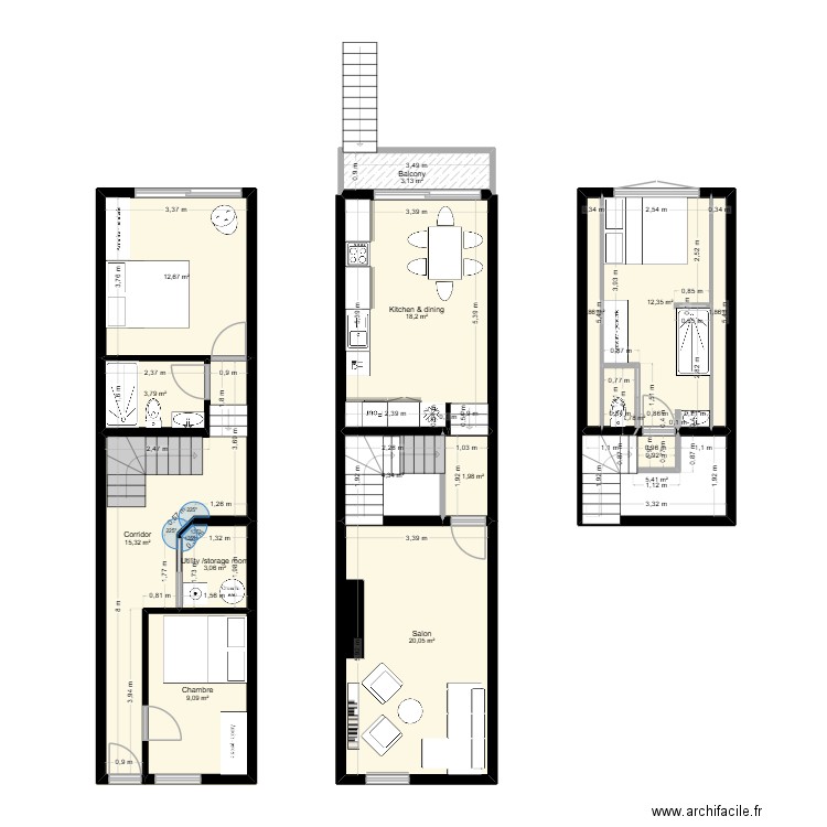 3 Ring Terrace Acb. Plan de 15 pièces et 115 m2