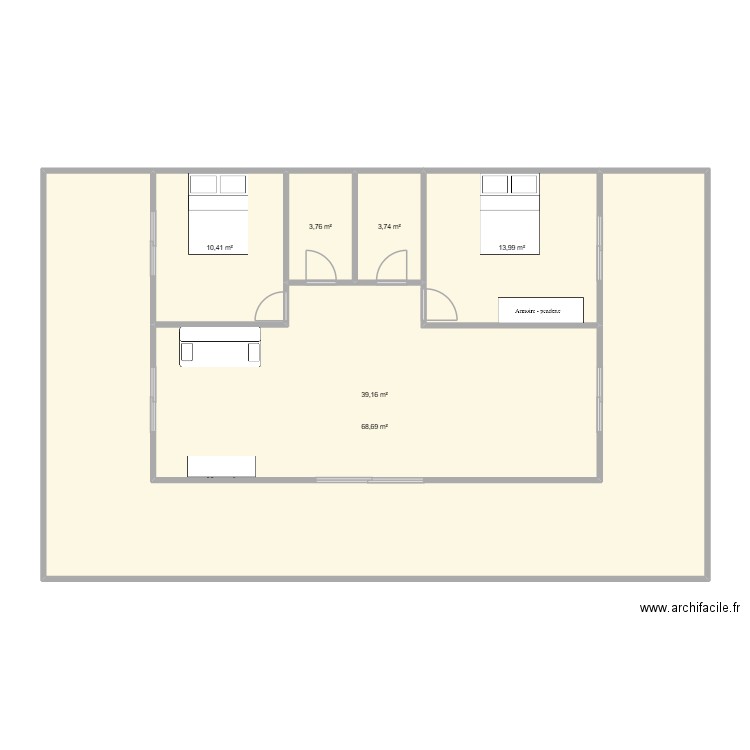 casa sitio. Plan de 6 pièces et 140 m2