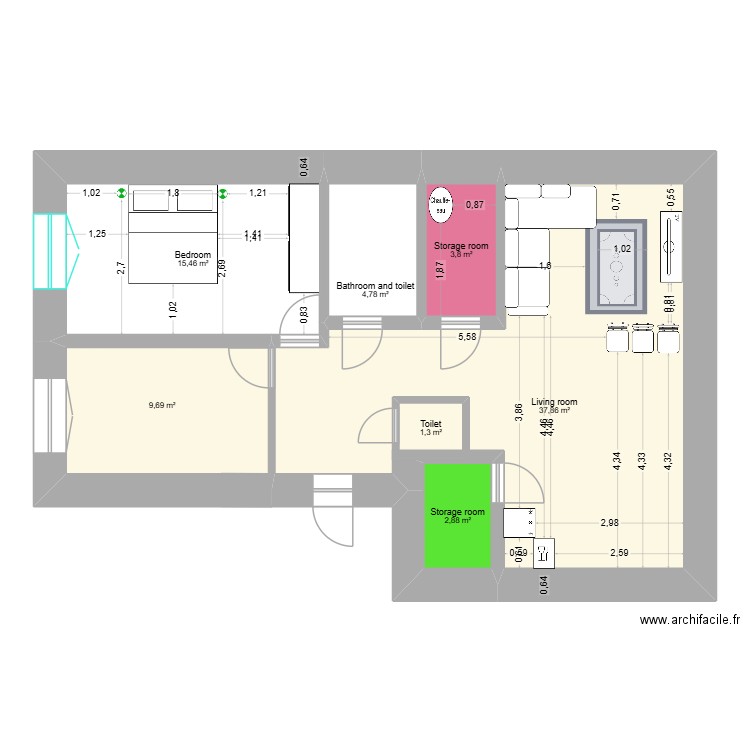 szalmaházunk1.1. Plan de 7 pièces et 78 m2