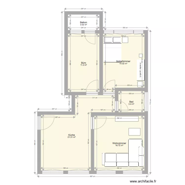 Morillonstrasse 18. Grundriss mit 