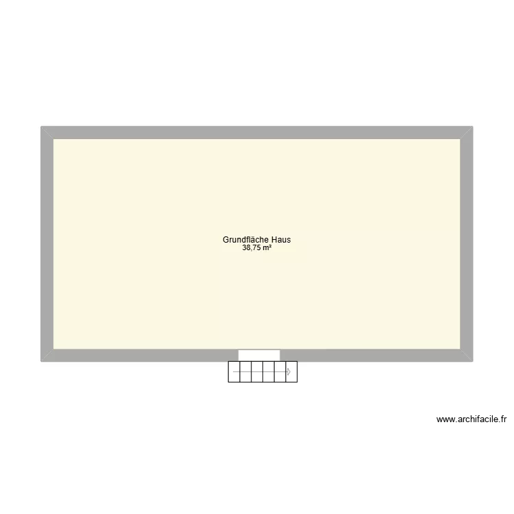 Grundfläche Haus. Grundriss mit 1 Raum und 39 m² Grundfläche Haus. Grundriss mit 1 Raum und 39 m²