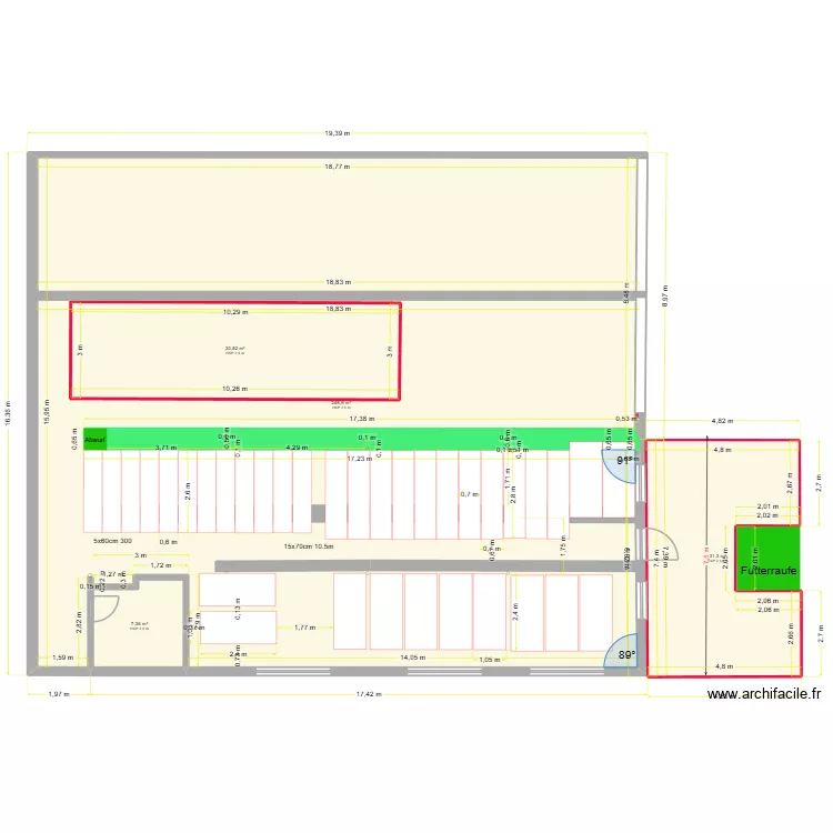 Neue Planung 22.7.2026 222. Grundriss mit 4 und 356 m² Neue Planung 22.7.2026 222. Grundriss mit 4 und 356 m²
