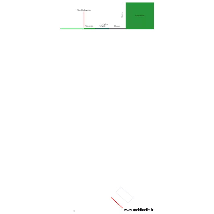 Bisingen_Grenzabstand. Grundriss mit 