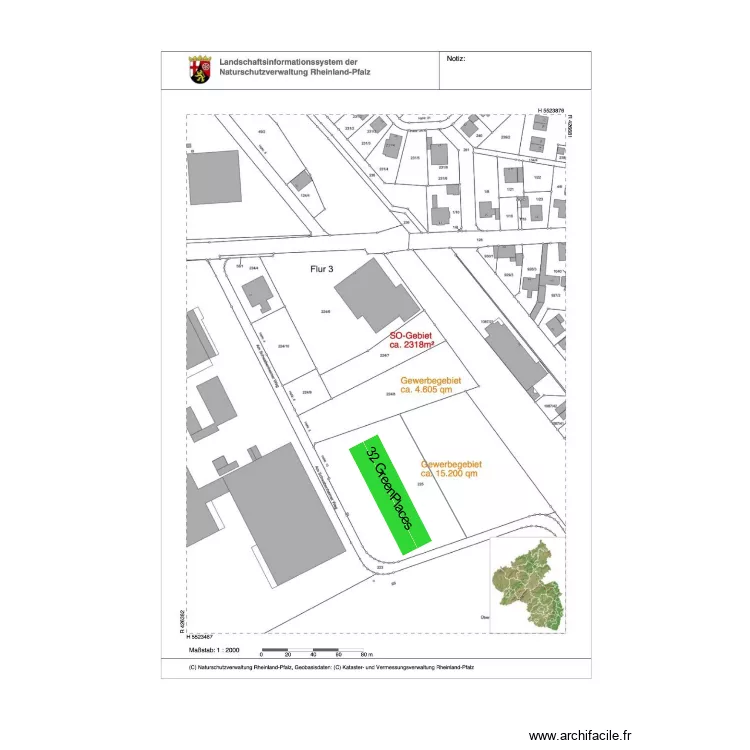 Sprendlingen. Grundriss mit 