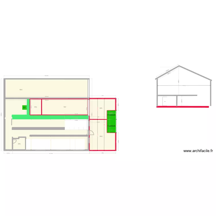 Test Stall. Grundriss mit 6 und 404 m² Test Stall. Grundriss mit 6 und 404 m²