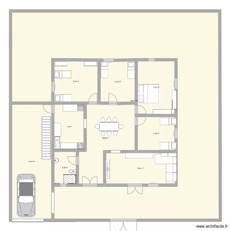 maison. Grundriss mit 10 Zimmer und 357 m²