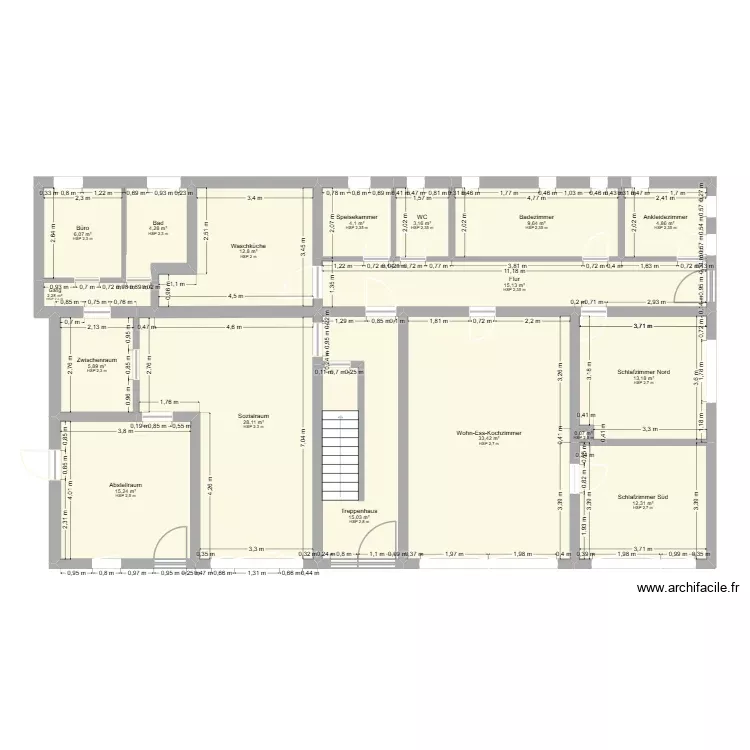Moratneustetten 26 - EG. Grundriss mit 17 Räume und 186 m² Moratneustetten 26 - EG. Grundriss mit 17 Räume und 186 m²
