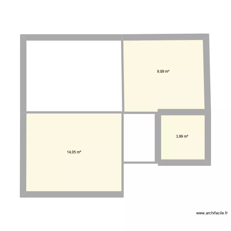 Wohnung. Grundriss mit 3  und 28 m²