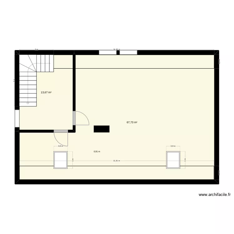 Nordstraße 2a - DG vermaßt. Grundriss mit 2 und 81 m² Nordstraße 2a - DG vermaßt. Grundriss mit 2 und 81 m²
