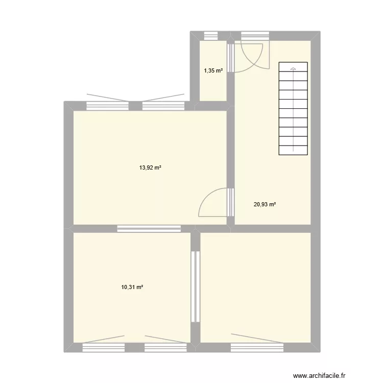 Saarner Stra&szlig;e 236. Grundriss mit 4 Räume und 47 m²