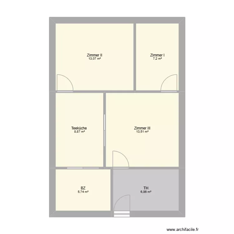 OG Markwald 33. Grundriss mit 6 Räume und 55 m² OG Markwald 33. Grundriss mit 6 Räume und 55 m²