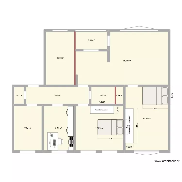 Dun 4 - 1.OG - 8. Grundriss mit 11 Räume und 94 m² Dun 4 - 1.OG - 8. Grundriss mit 11 Räume und 94 m²