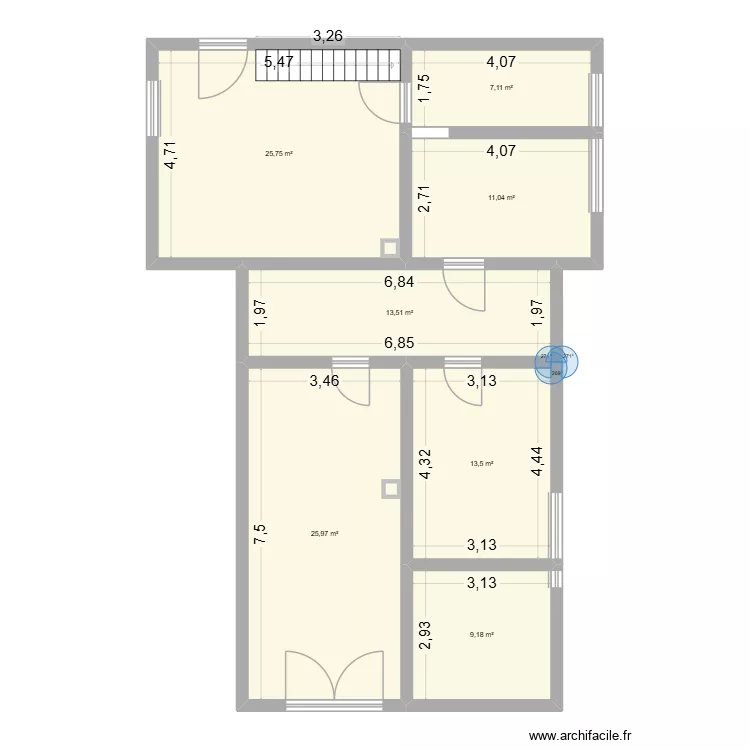 Leipferdingen KG. Grundriss mit 7  und 106 m²