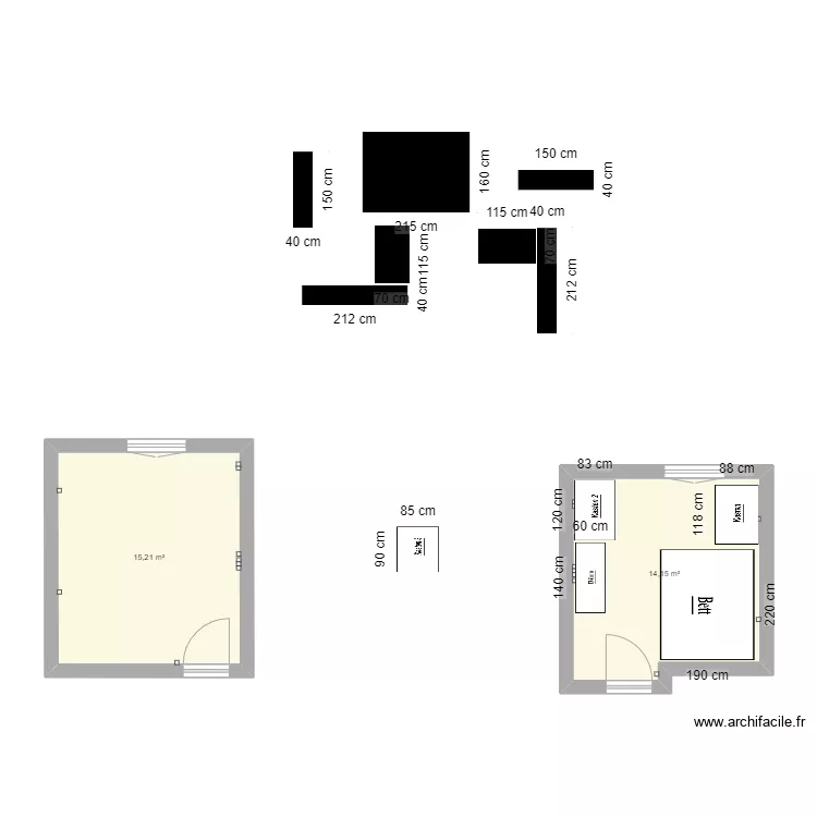 Brouillon Chambre #3. Grundriss mit Brouillon Chambre #3. Grundriss mit