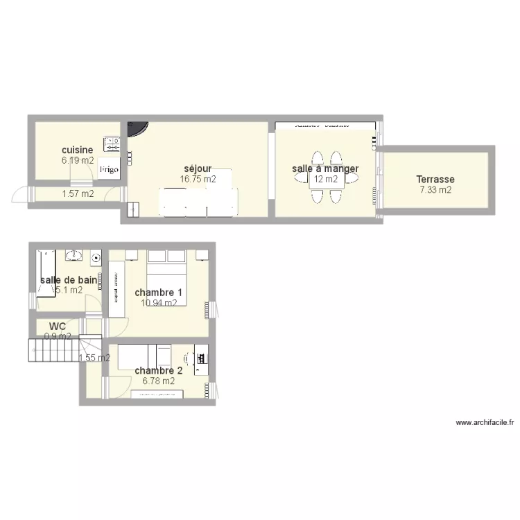 maison plan mesure. Grundriss mit 