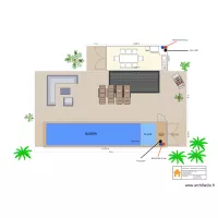 DARET - Projet Piscine Fidji 12 m et Pool house 6 m